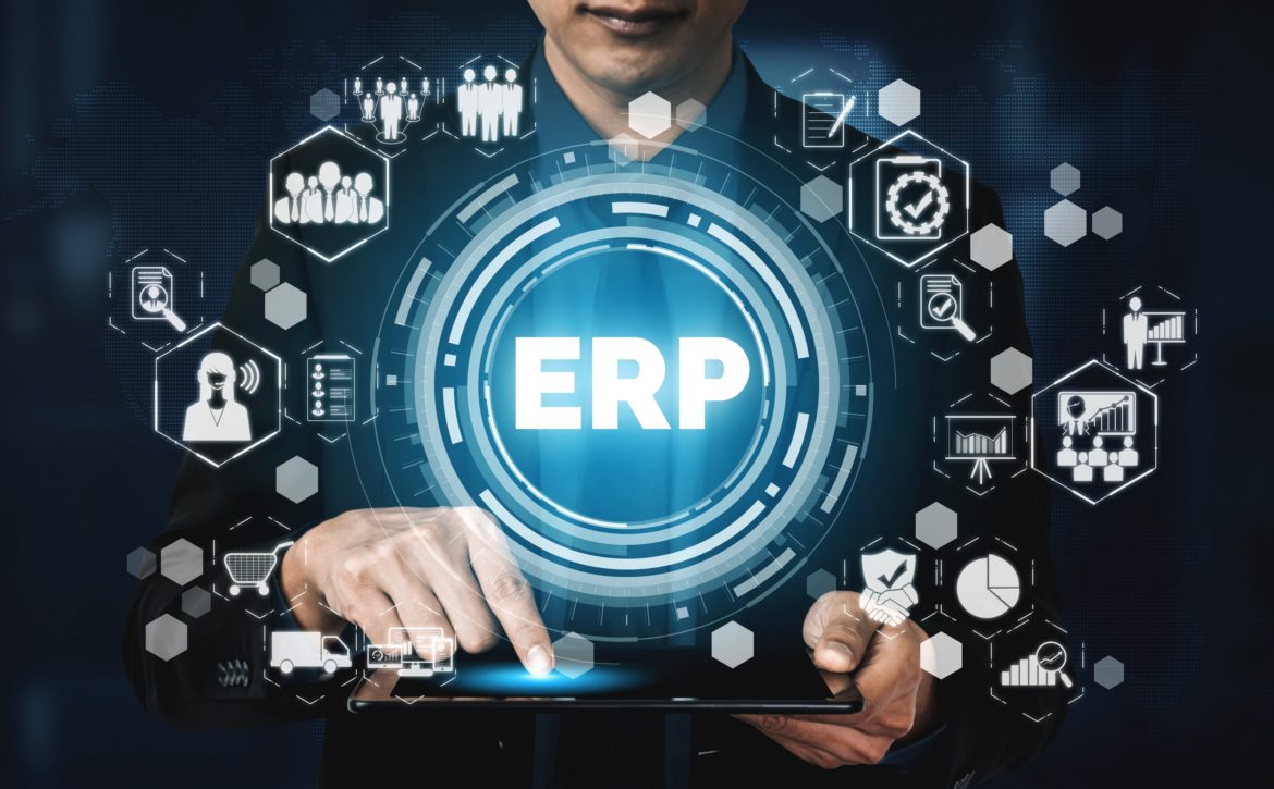 Enterprise Resource Management ERP software system for business resources plan